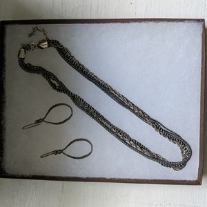 Silpada sterling silver multi strand necklace and earrings